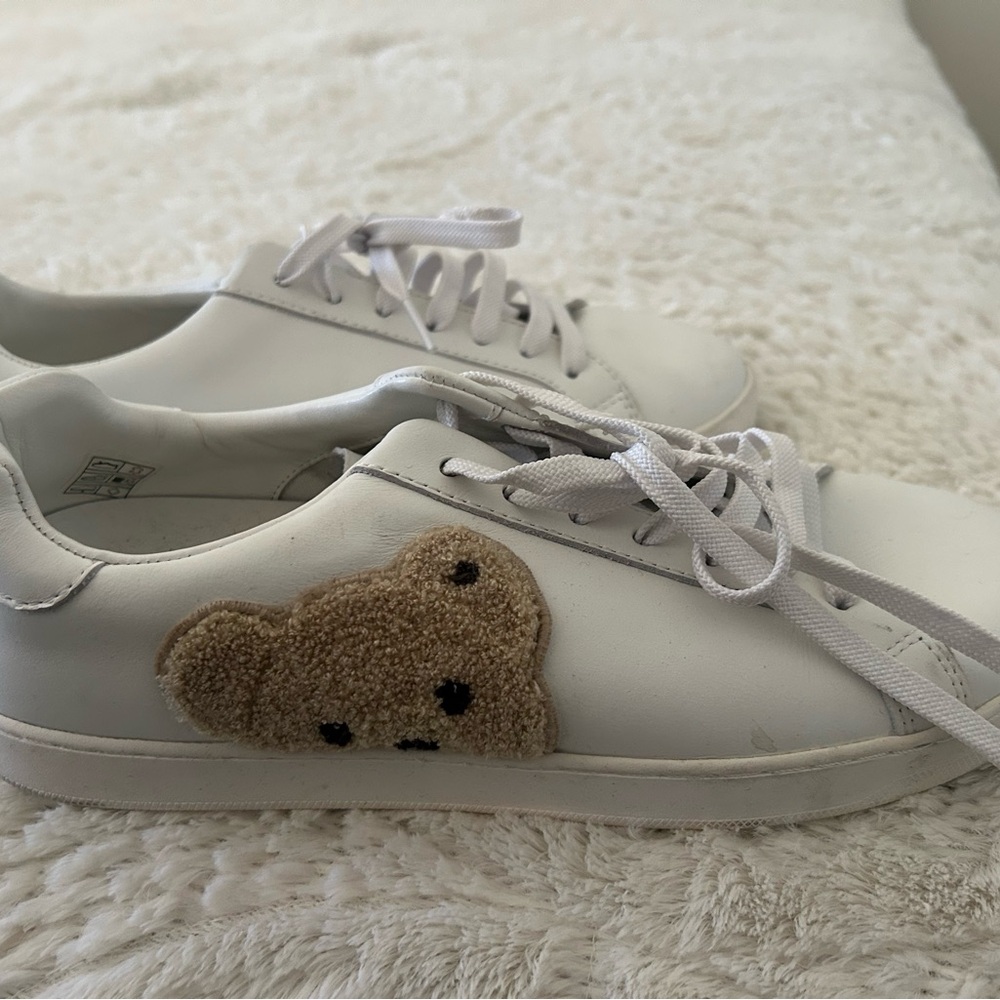 Palm Angels White Sneakers with Bear Patch